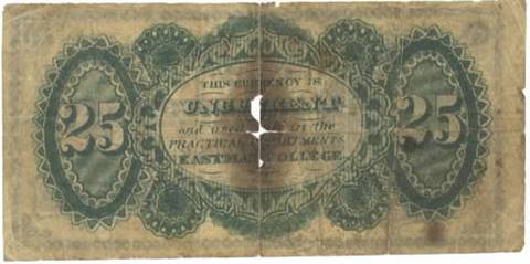 Eastman College Bank 25c Back